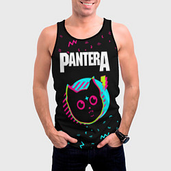 Майка-безрукавка мужская Pantera - rock star cat, цвет: 3D-черный — фото 2