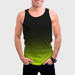 Майка-безрукавка мужская Чёрно-салатовый градиент, цвет: 3D-черный — фото 2