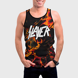 Майка-безрукавка мужская Slayer red lava, цвет: 3D-черный — фото 2