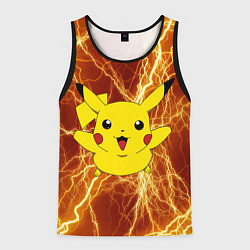 Майка-безрукавка мужская Pikachu yellow lightning, цвет: 3D-черный