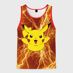 Мужская майка без рукавов Pikachu yellow lightning