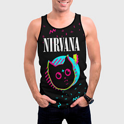 Майка-безрукавка мужская Nirvana - rock star cat, цвет: 3D-черный — фото 2