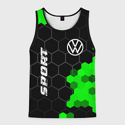 Майка-безрукавка мужская Volkswagen green sport hexagon, цвет: 3D-черный