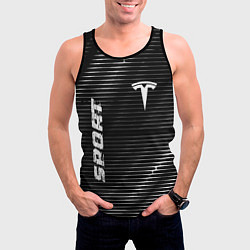Майка-безрукавка мужская Tesla sport metal, цвет: 3D-черный — фото 2