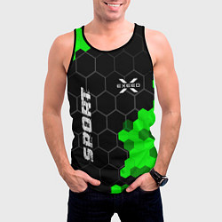 Майка-безрукавка мужская Exeed green sport hexagon, цвет: 3D-черный — фото 2
