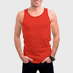 Майка-безрукавка мужская Сочный красный паттерн сетка, цвет: 3D-красный — фото 2