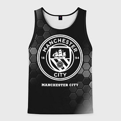 Майка-безрукавка мужская Manchester City sport на темном фоне, цвет: 3D-черный