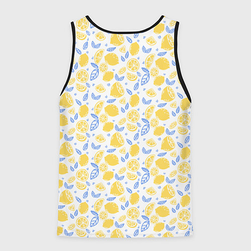 Мужская майка без рукавов Летний вайб - паттерн лимонов / 3D-Черный – фото 2