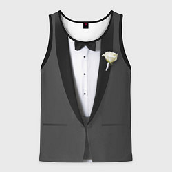Майка-безрукавка мужская Смокинг на свадьбу, цвет: 3D-черный