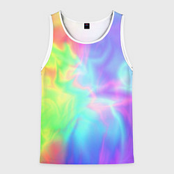 Майка-безрукавка мужская Яркий тай-дай абстракция, цвет: 3D-белый