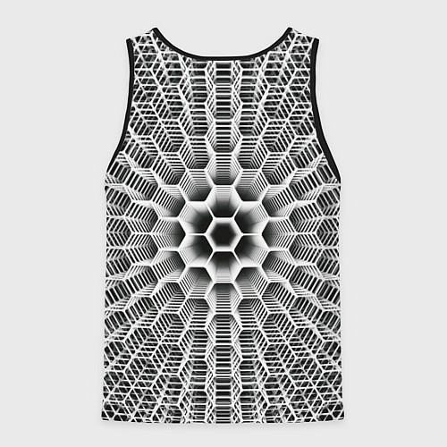 Мужская майка без рукавов Бесконечный гексагональный каркас / 3D-Черный – фото 2