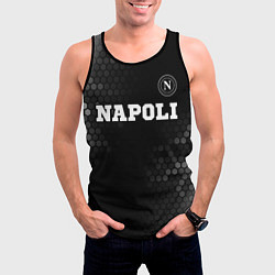 Майка-безрукавка мужская Napoli sport на темном фоне посередине, цвет: 3D-черный — фото 2