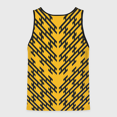 Мужская майка без рукавов Чёрные полосы на жёлтом фоне / 3D-Черный – фото 2
