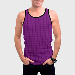 Майка-безрукавка мужская Ярко-фиолетовый однотонный с рисуноком, цвет: 3D-черный — фото 2
