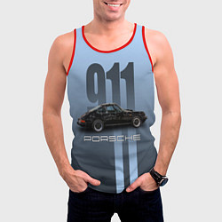 Майка-безрукавка мужская Винтажный автомобиль Porsche, цвет: 3D-красный — фото 2