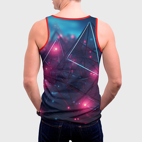 Мужская майка без рукавов Конструкция с ярким свечением / 3D-Красный – фото 4