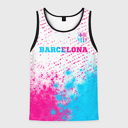 Майка-безрукавка мужская Barcelona neon gradient style посередине, цвет: 3D-черный