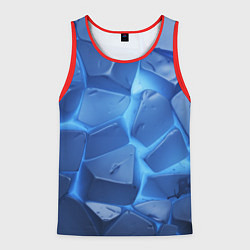 Майка-безрукавка мужская Синие ледяные плиты с разломом, цвет: 3D-красный