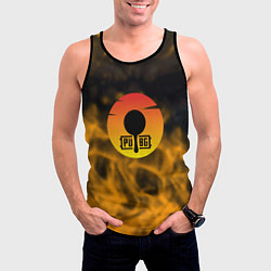 Майка-безрукавка мужская PUBG огненный стиль, цвет: 3D-черный — фото 2