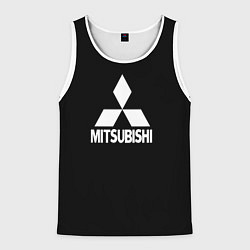 Мужская майка без рукавов Mitsubishi logo white