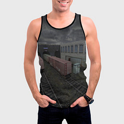 Майка-безрукавка мужская Counter Strike 1 6 de train, цвет: 3D-черный — фото 2
