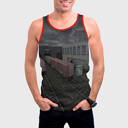 Майка-безрукавка мужская Counter Strike 1 6 de train, цвет: 3D-красный — фото 2