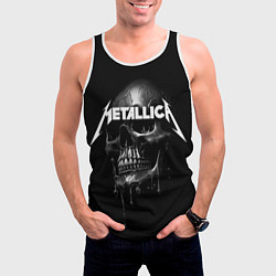 Майка-безрукавка мужская Metallica - rock group, цвет: 3D-белый — фото 2