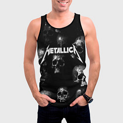 Майка-безрукавка мужская Metallica - logo rock group, цвет: 3D-черный — фото 2