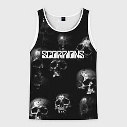 Майка-безрукавка мужская Scorpions logo rock group, цвет: 3D-белый