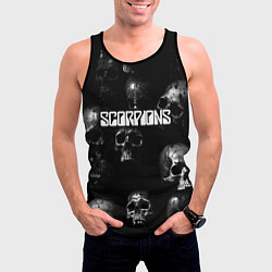 Майка-безрукавка мужская Scorpions logo rock group, цвет: 3D-черный — фото 2