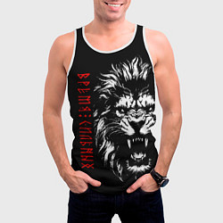 Майка-безрукавка мужская Лев - время сильных, цвет: 3D-белый — фото 2