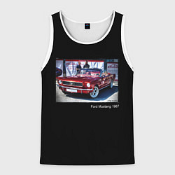 Майка-безрукавка мужская Ford Mustang кабриолет модель 1967 года, цвет: 3D-белый