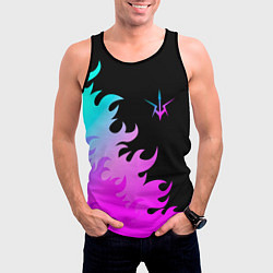 Майка-безрукавка мужская Code Geass неоновый огонь, цвет: 3D-черный — фото 2