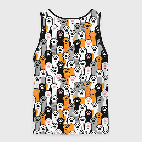 Мужская майка без рукавов Кошачьи лапы / 3D-Черный – фото 2