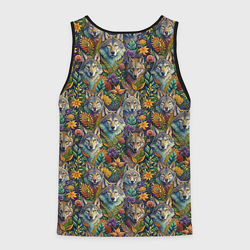 Мужская майка без рукавов Волчий паттерн / 3D-Черный – фото 2