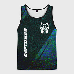 Майка-безрукавка мужская Deftones glitch blue, цвет: 3D-черный