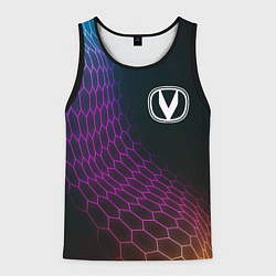 Майка-безрукавка мужская Changan neon hexagon, цвет: 3D-черный