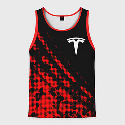 Майка-безрукавка мужская Tesla sport grunge, цвет: 3D-красный
