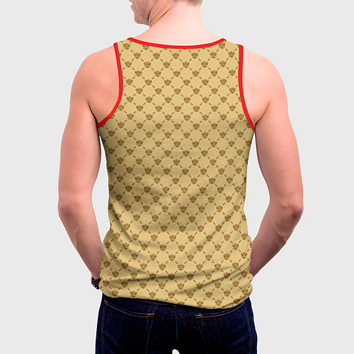 Мужская майка без рукавов Паттерн орлы бежевый luxury / 3D-Красный – фото 4