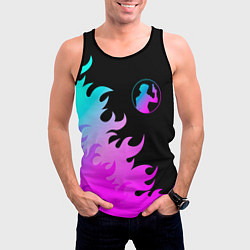 Майка-безрукавка мужская Cowboy Bebop неоновый огонь, цвет: 3D-черный — фото 2