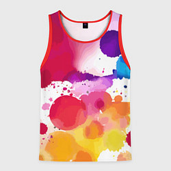 Майка-безрукавка мужская Яркие абстрактные акварельные кляксы - нейросеть, цвет: 3D-красный