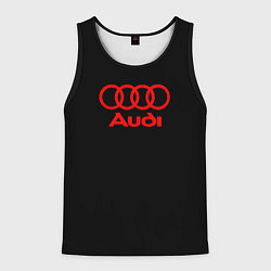 Майка-безрукавка мужская Audi red logo, цвет: 3D-черный