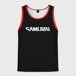 Майка-безрукавка мужская Samurai logo white, цвет: 3D-красный