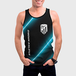 Майка-безрукавка мужская Atletico Madrid неоновые лампы, цвет: 3D-черный — фото 2
