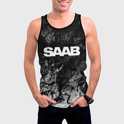 Майка-безрукавка мужская Saab black graphite, цвет: 3D-черный — фото 2