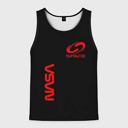 Майка-безрукавка мужская Nasa space red logo, цвет: 3D-черный