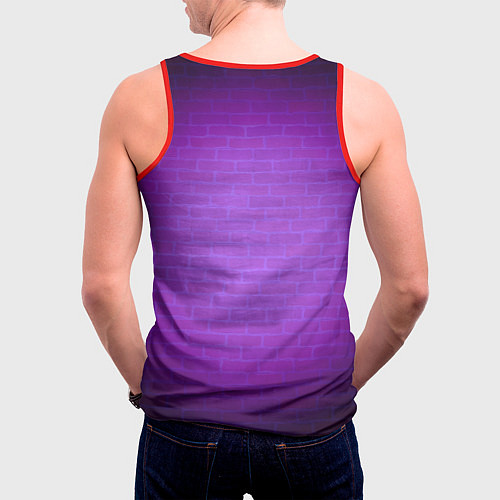 Мужская майка без рукавов Розовый неоновый фламинго / 3D-Красный – фото 4