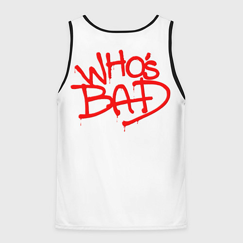 Мужская майка без рукавов Michael Jackson whos bad / 3D-Черный – фото 2