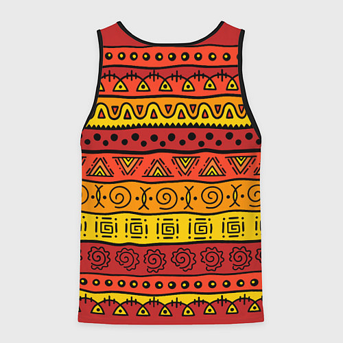 Мужская майка без рукавов Африканские этнический орнамент / 3D-Черный – фото 2