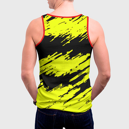 Мужская майка без рукавов Российская империя краски жёлтые / 3D-Красный – фото 4